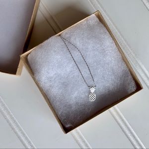 New Silver Pineapple Pendant Necklace w/ Gift Box